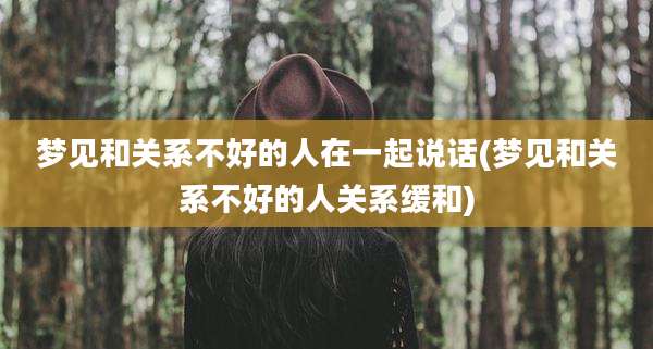 梦见和关系不好的人在一起说话(梦见和关系不好的人关系缓和)