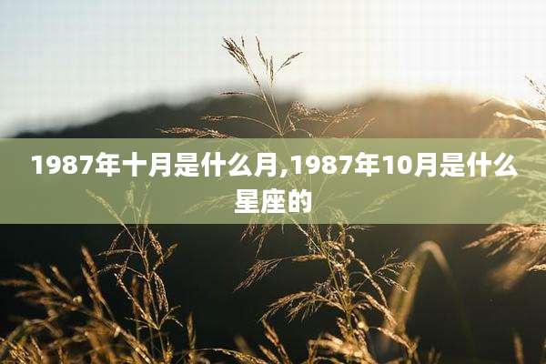 1987年十月是什么月,1987年10月是什么星座的