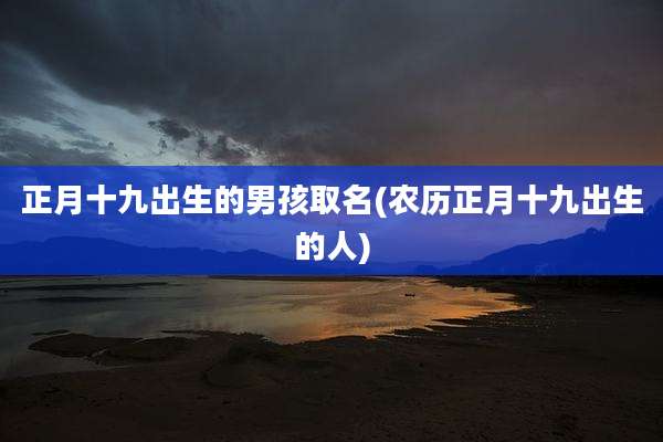 正月十九出生的男孩取名(农历正月十九出生的人)
