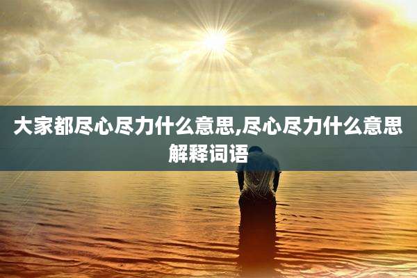 大家都尽心尽力什么意思,尽心尽力什么意思解释词语