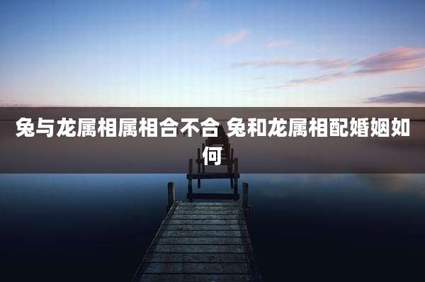 兔与龙属相属相合不合 兔和龙属相配婚姻如何