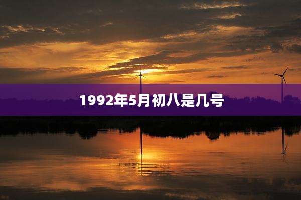 1992年5月初八是几号