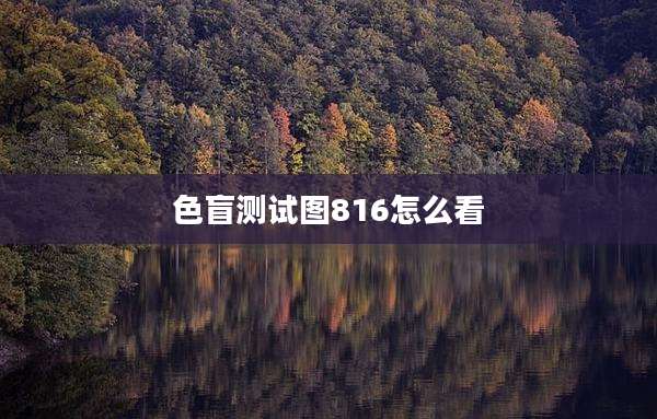 色盲测试图816怎么看
