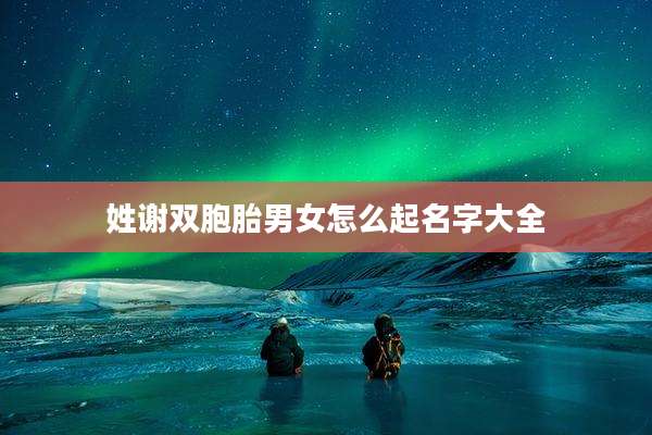 姓谢双胞胎男女怎么起名字大全