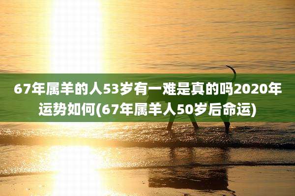 67年属羊的人53岁有一难是真的吗2020年运势如何(67年属羊人50岁后命运)