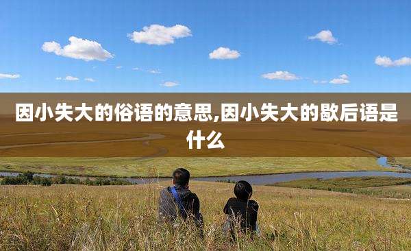 因小失大的俗语的意思,因小失大的歇后语是什么