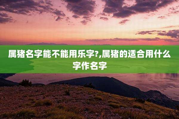 属猪名字能不能用乐字?,属猪的适合用什么字作名字