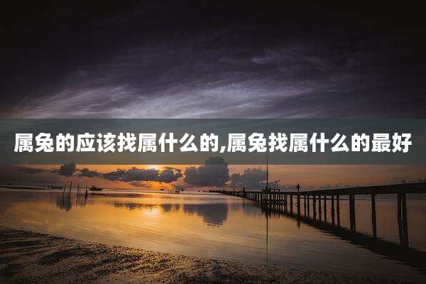 属兔的应该找属什么的,属兔找属什么的最好