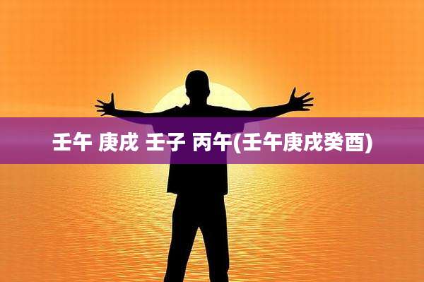 壬午 庚戌 壬子 丙午(壬午庚戌癸酉)