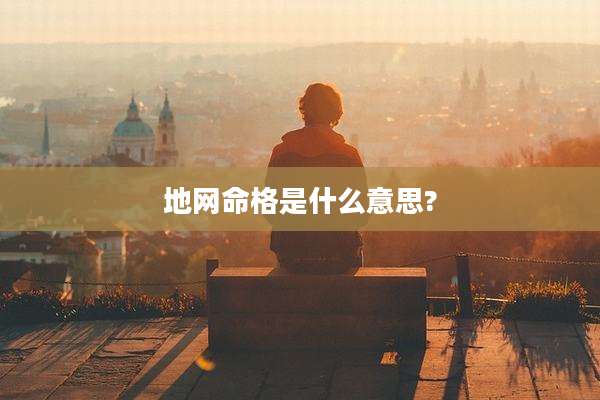 地网命格是什么意思?