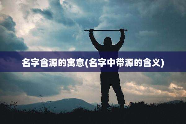 名字含源的寓意(名字中带源的含义)