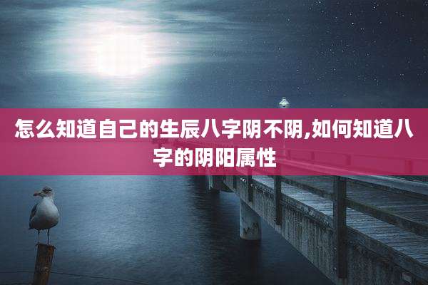 怎么知道自己的生辰八字阴不阴,如何知道八字的阴阳属性