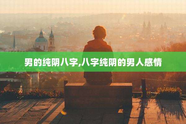 男的纯阴八字,八字纯阴的男人感情