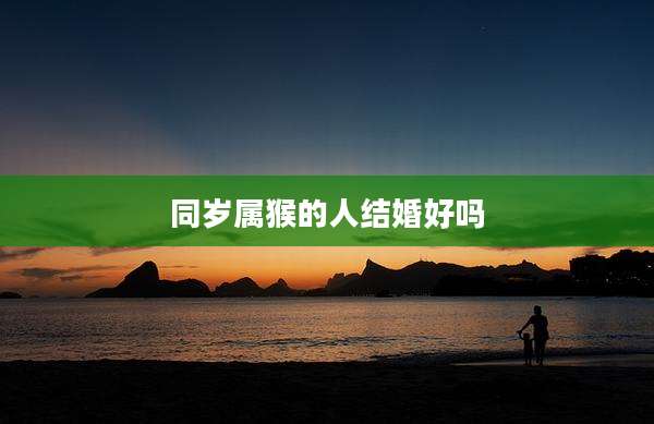 同岁属猴的人结婚好吗
