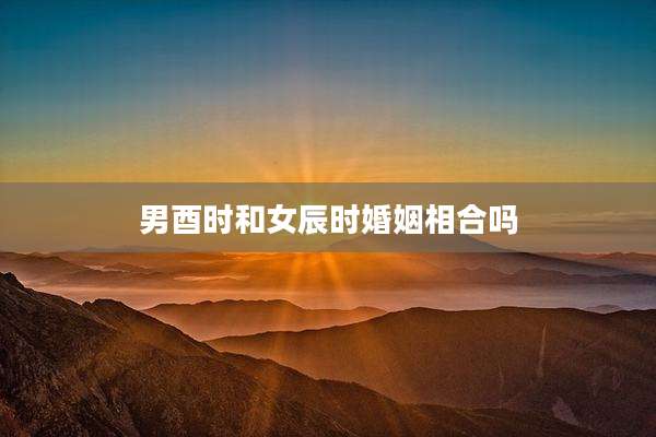 男酉时和女辰时婚姻相合吗