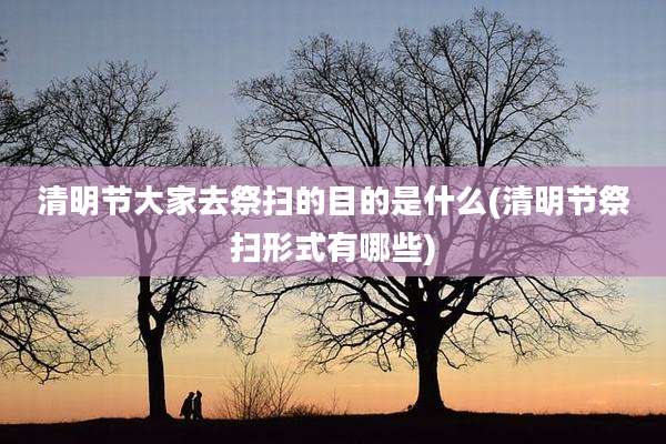 清明节大家去祭扫的目的是什么(清明节祭扫形式有哪些)