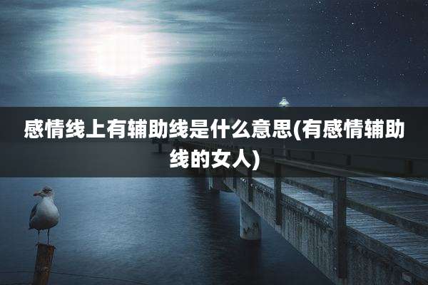 感情线上有辅助线是什么意思(有感情辅助线的女人)