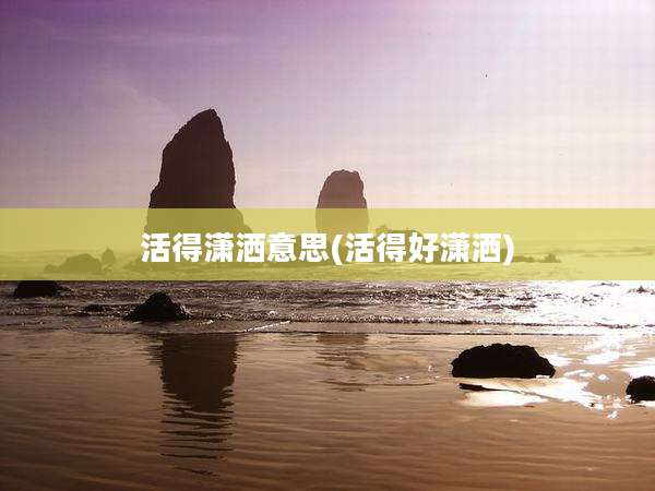 活得潇洒意思(活得好潇洒)
