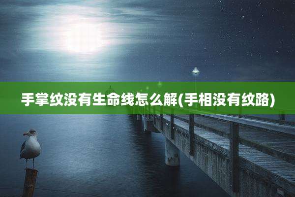 手掌纹没有生命线怎么解(手相没有纹路)
