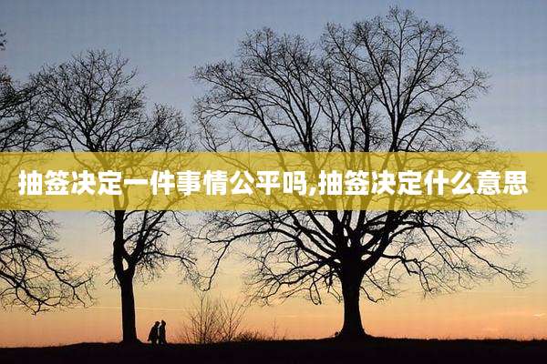 抽签决定一件事情公平吗,抽签决定什么意思