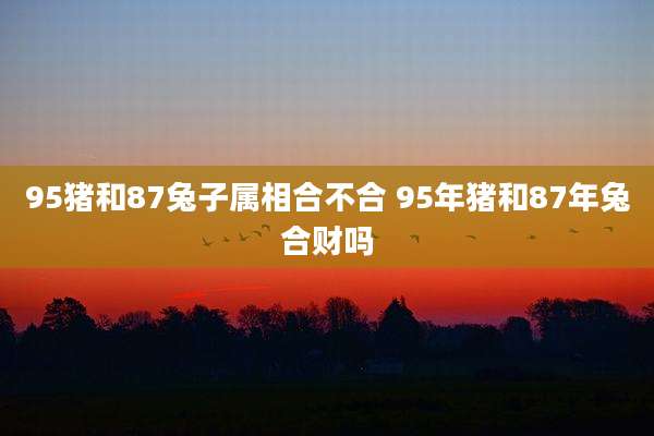 95猪和87兔子属相合不合 95年猪和87年兔合财吗