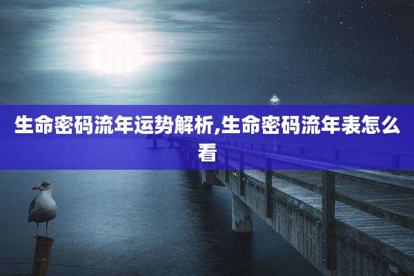 生命密码流年运势解析,生命密码流年表怎么看