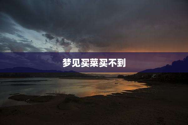 梦见买菜买不到