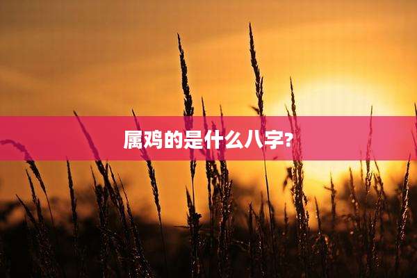 属鸡的是什么八字?