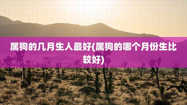 属狗的几月生人最好(属狗的哪个月份生比较好)