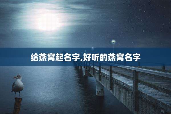 给燕窝起名字,好听的燕窝名字