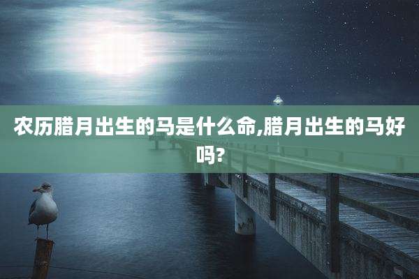 农历腊月出生的马是什么命,腊月出生的马好吗?