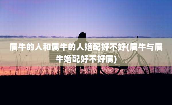 属牛的人和属牛的人婚配好不好(属牛与属牛婚配好不好属)