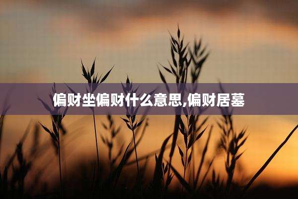 偏财坐偏财什么意思,偏财居墓