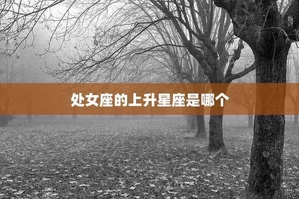 处女座的上升星座是哪个