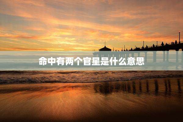 命中有两个官星是什么意思