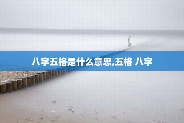八字五格是什么意思,五格 八字