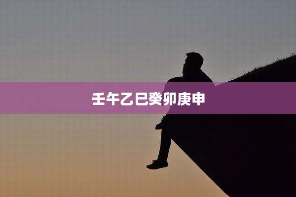 壬午乙巳癸卯庚申
