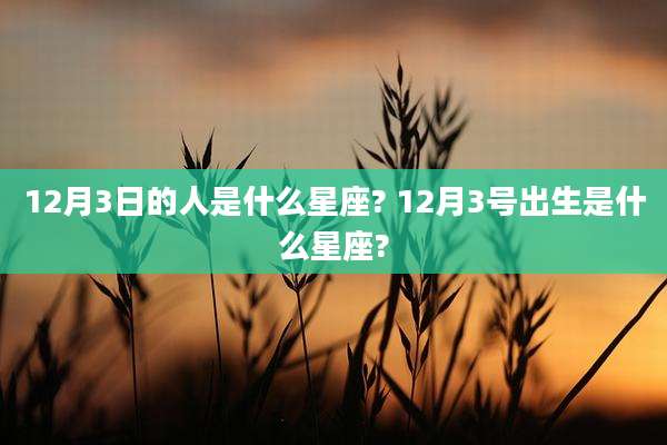 12月3日的人是什么星座? 12月3号出生是什么星座?