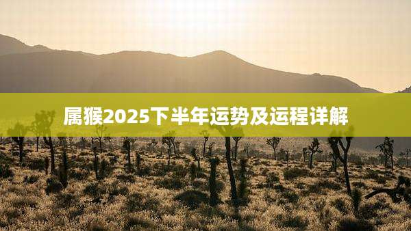 属猴2025下半年运势及运程详解
