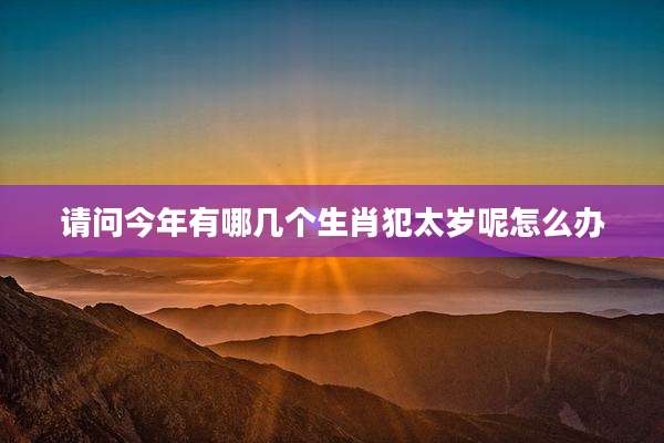 请问今年有哪几个生肖犯太岁呢怎么办