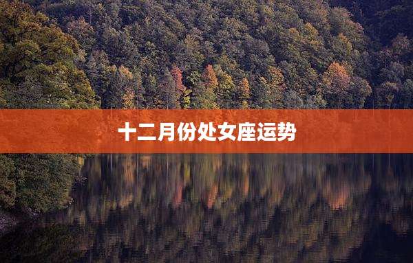 十二月份处女座运势