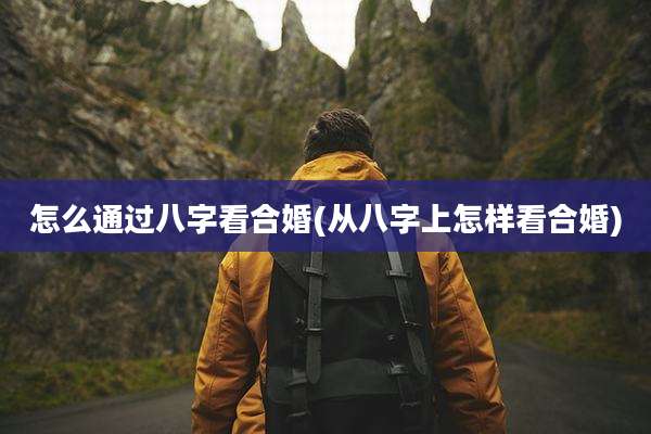 怎么通过八字看合婚(从八字上怎样看合婚)