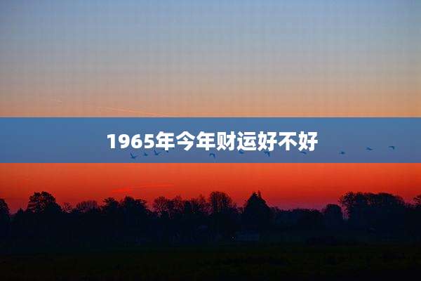 1965年今年财运好不好