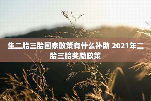 生二胎三胎国家政策有什么补助 2021年二胎三胎奖励政策