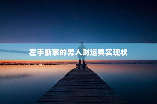 左手断掌的男人财运真实现状