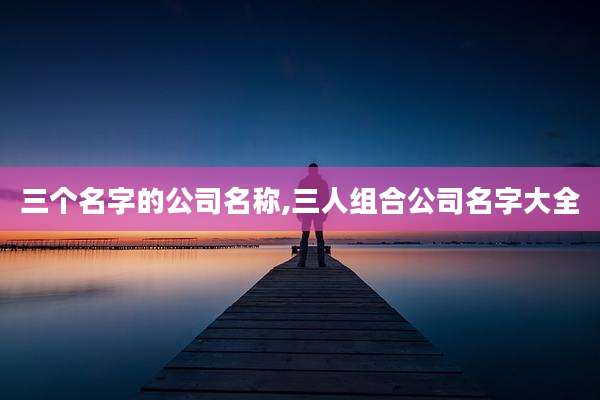 三个名字的公司名称,三人组合公司名字大全