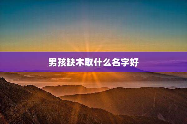 男孩缺木取什么名字好