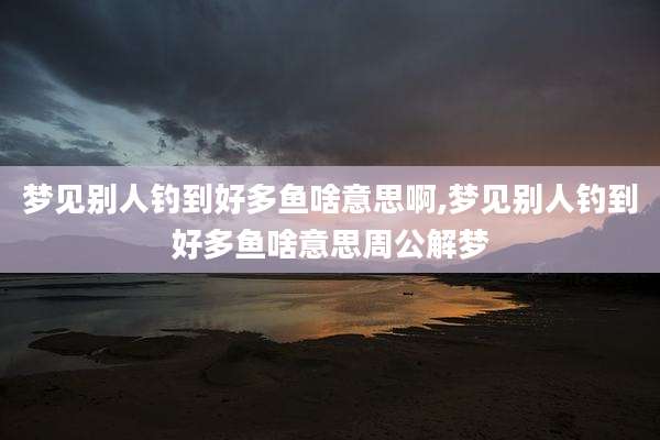 梦见别人钓到好多鱼啥意思啊,梦见别人钓到好多鱼啥意思周公解梦
