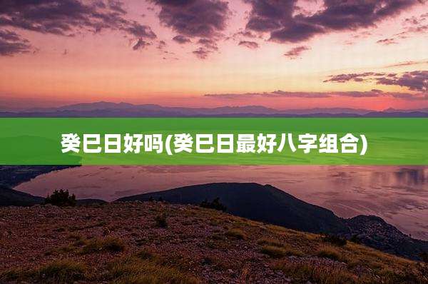 癸巳日好吗(癸巳日最好八字组合)