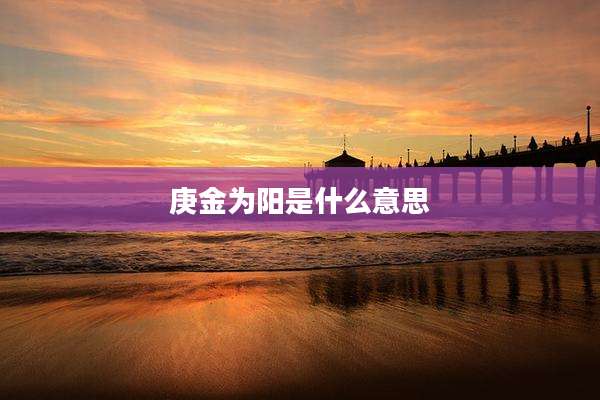 庚金为阳是什么意思